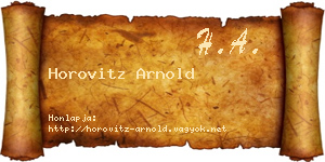 Horovitz Arnold névjegykártya